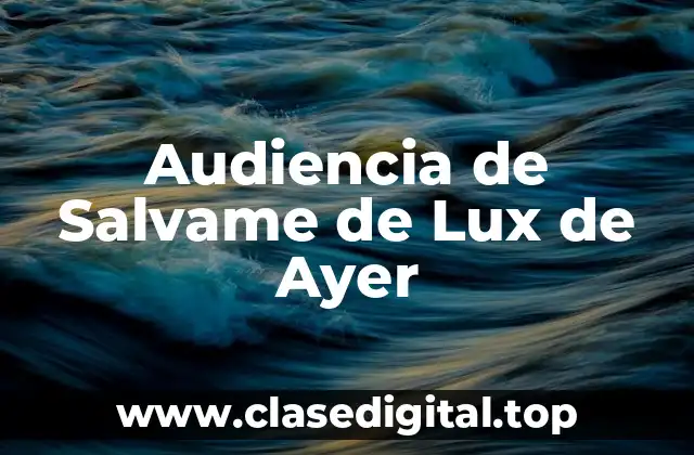 ¿Quién es la Audiencia de Salvame de Lux de Ayer?