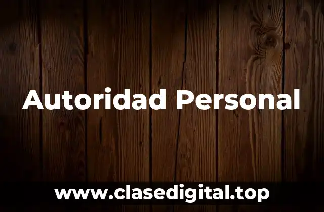 Autoridad Personal