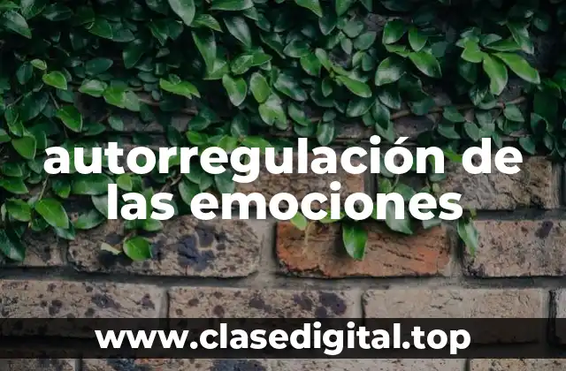 autorregulación de las emociones