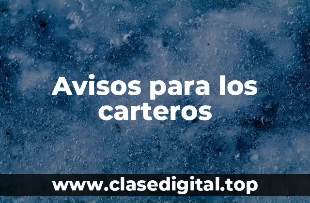 Avisos para los carteros