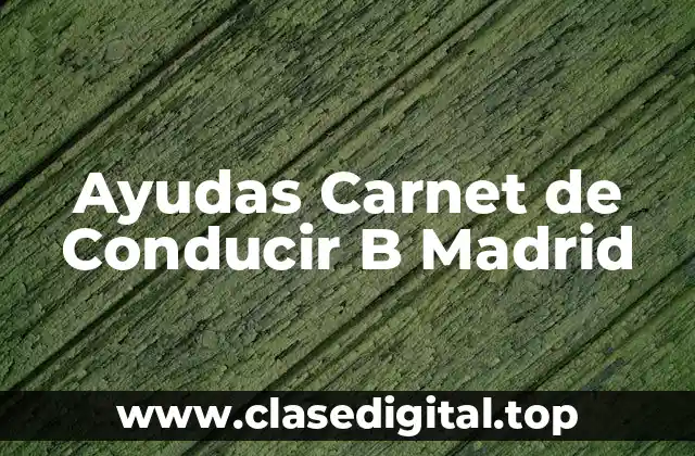 Ayudas Carnet de Conducir B Madrid