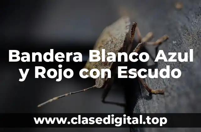 Bandera Blanco Azul y Rojo con Escudo