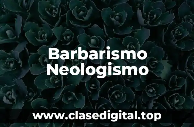 Barbarismo Neologismo