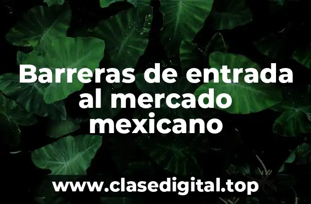 Barreras de entrada al mercado mexicano