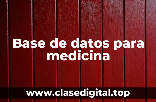 Base de datos para medicina