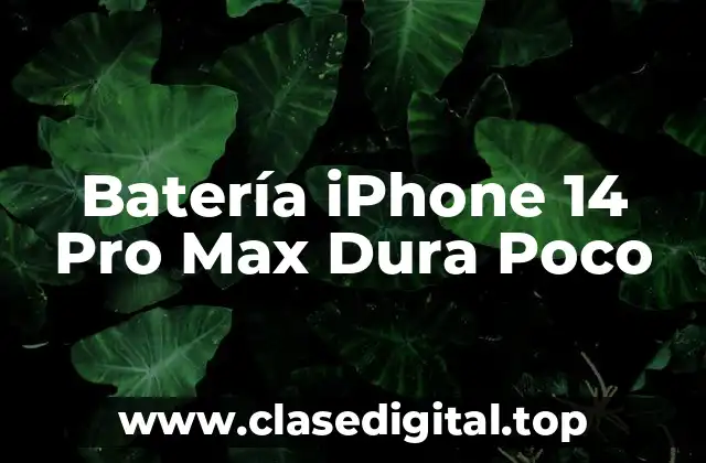 Batería iPhone 14 Pro Max Dura Poco