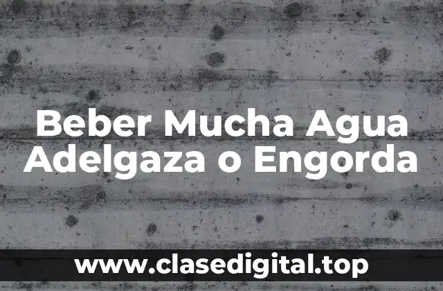 Beber Mucha Agua Adelgaza o Engorda