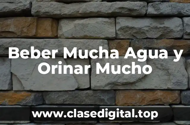 Beber Mucha Agua y Orinar Mucho