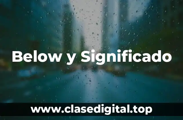 Below y Significado