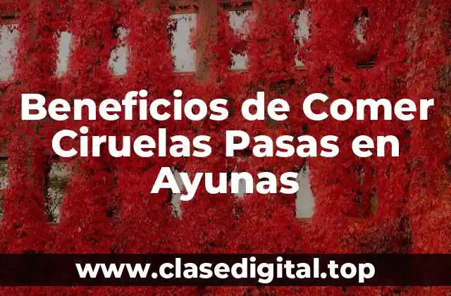 Beneficios de Comer Ciruelas Pasas en Ayunas