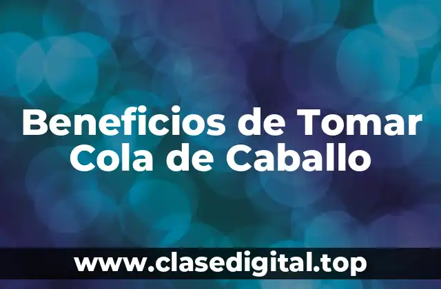 Beneficios de Tomar Cola de Caballo