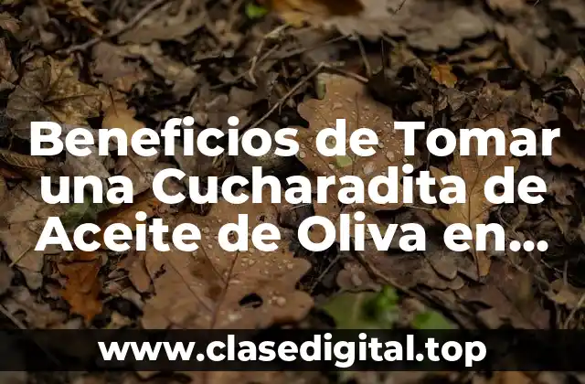 Beneficios de Tomar una Cucharadita de Aceite de Oliva en Ayunas