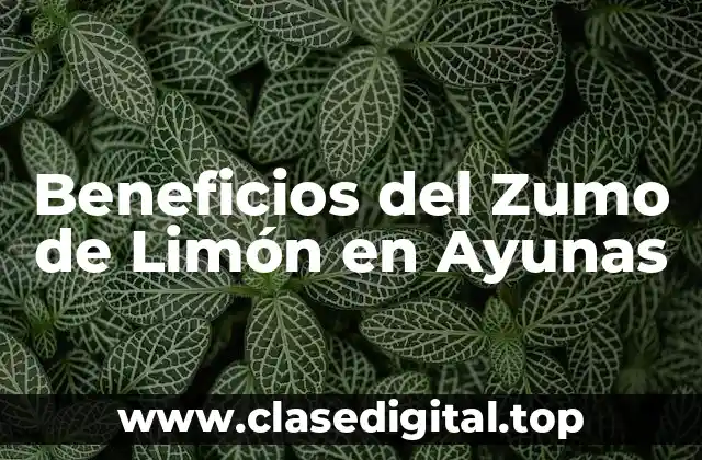 ¿Qué es el Zumo de Limón en Ayunas?