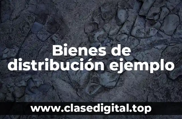 Bienes de distribución ejemplo
