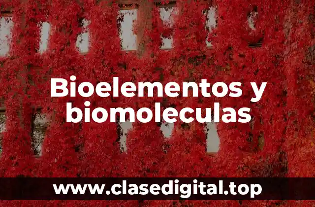 Bioelementos y biomoleculas