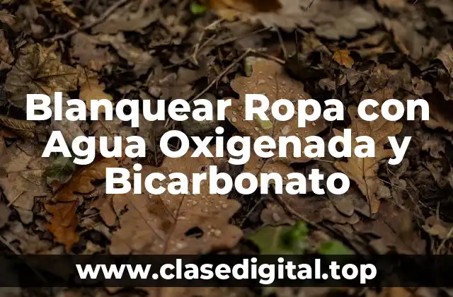 Blanquear Ropa con Agua Oxigenada y Bicarbonato