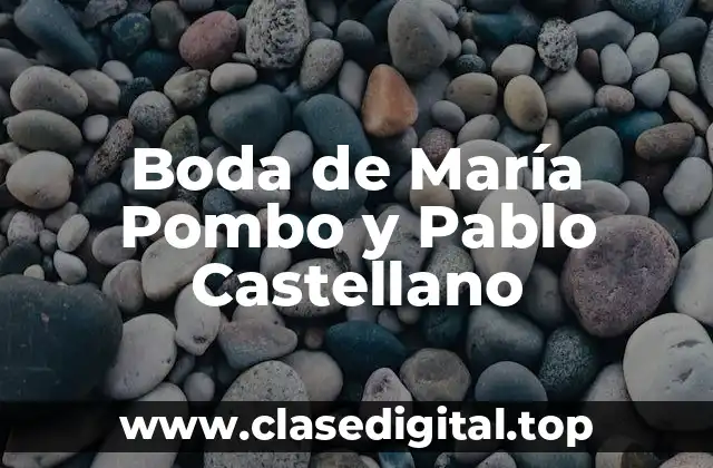 Boda de María Pombo y Pablo Castellano