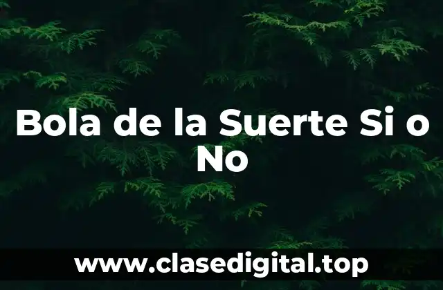 Bola de la Suerte Si o No