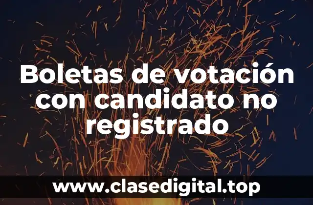 Boletas de votación con candidato no registrado