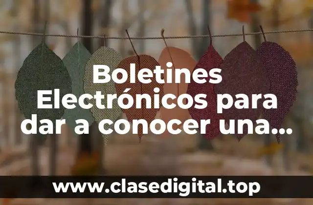 Boletines Electrónicos para dar a conocer una vacante