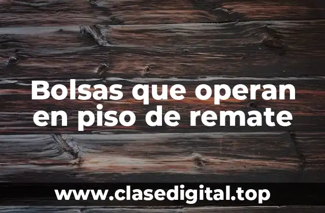 Ejemplos de bolsas que operan en piso de remate