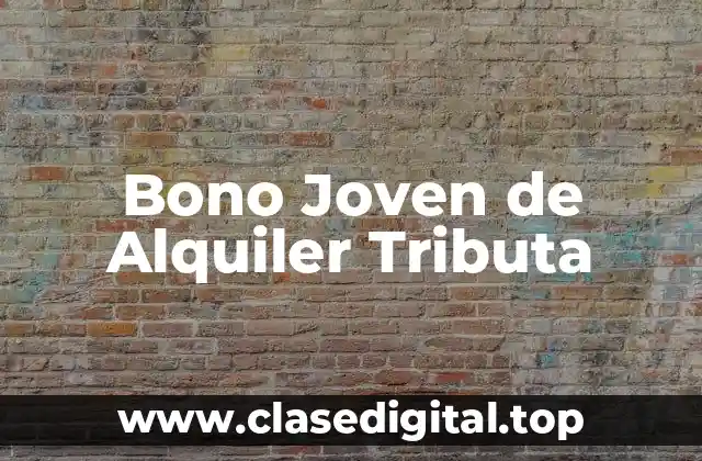 ¿Qué es el Bono Joven de Alquiler?