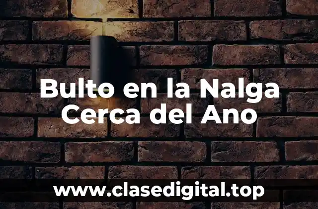 Bulto en la Nalga Cerca del Ano