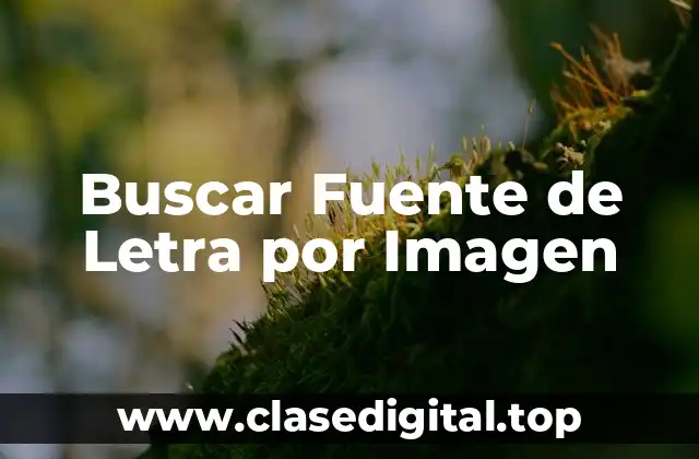Buscar Fuente de Letra por Imagen
