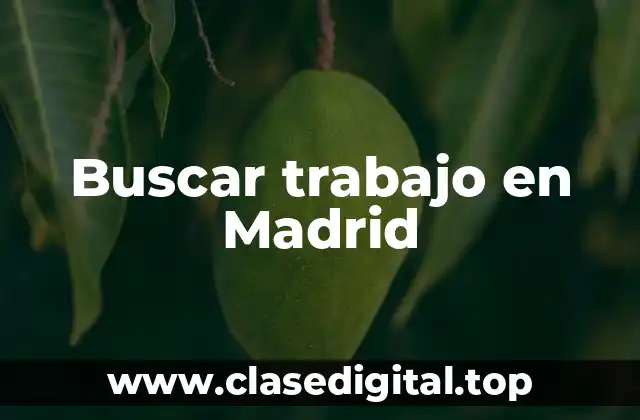 Buscar trabajo en Madrid