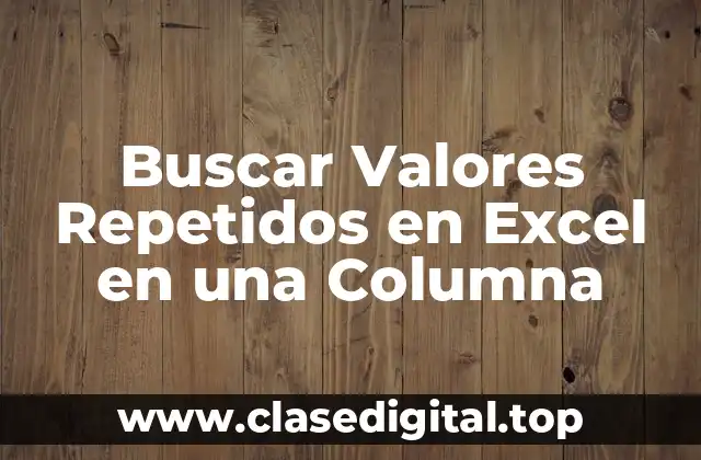 Buscar Valores Repetidos en Excel en una Columna
