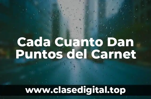 Cada Cuanto Dan Puntos del Carnet