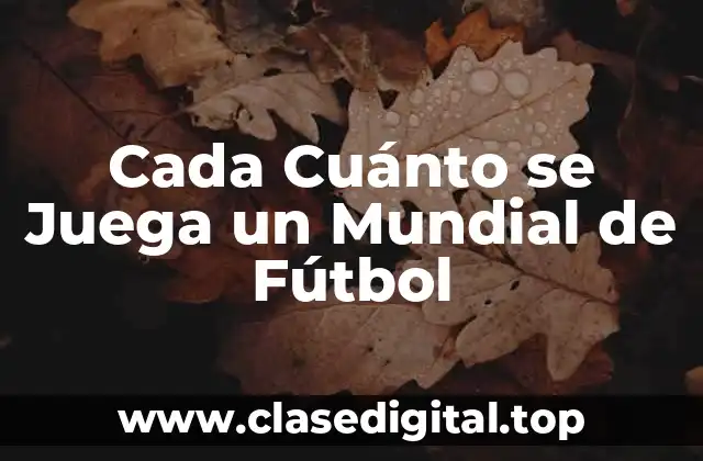 Cada Cuánto se Juega un Mundial de Fútbol