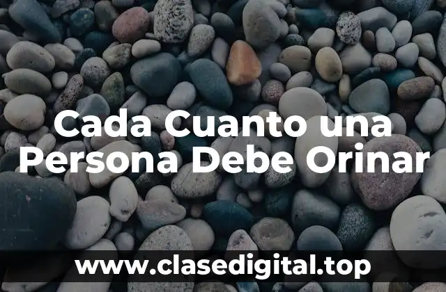 Cada Cuanto una Persona Debe Orinar