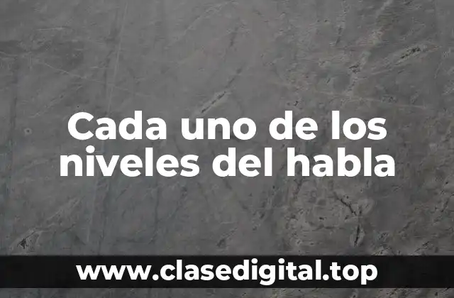 Cada uno de los niveles del habla