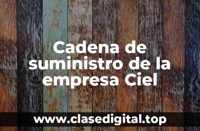 Cadena de suministro de la empresa Ciel
