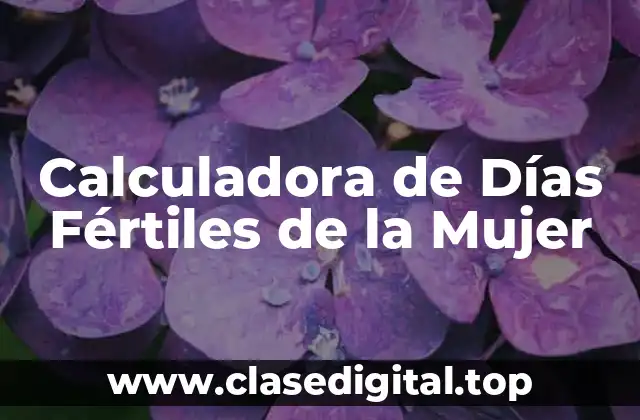 ¿Cómo Funciona la Calculadora de Días Fértiles de la Mujer?
