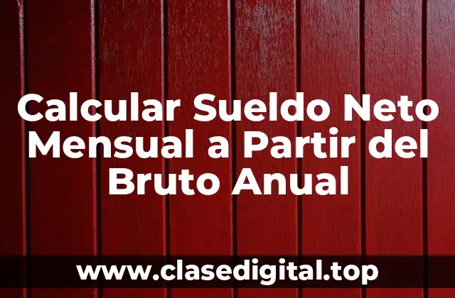 Calcular Sueldo Neto Mensual a Partir del Bruto Anual