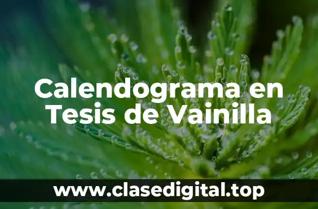 Calendograma en Tesis de Vainilla