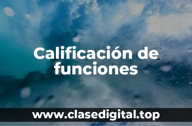 Calificación de funciones