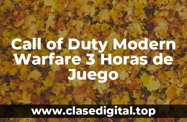 Call of Duty Modern Warfare 3 Horas de Juego