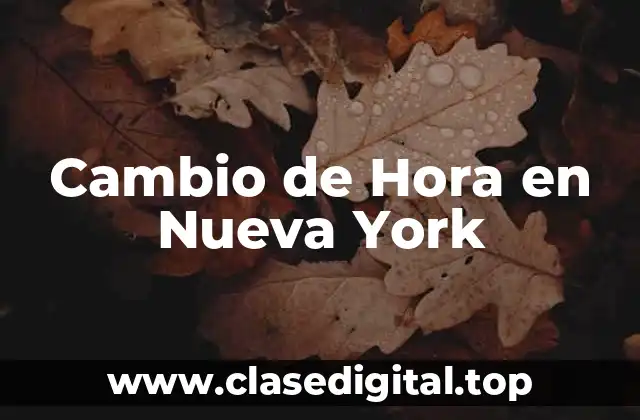 Cambio de Hora en Nueva York