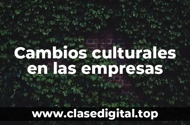 Ejemplos de cambios culturales en las empresas
