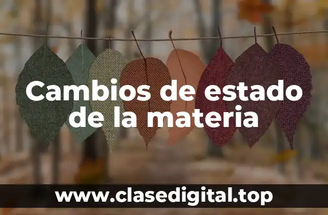 Cambios de estado de la materia
