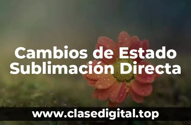 Cambios de Estado Sublimación Directa