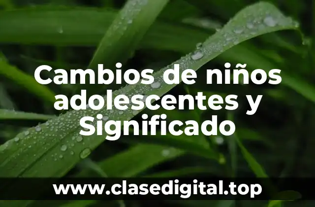 Cambios de niños adolescentes y Significado