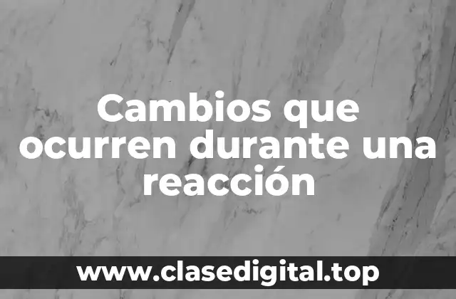 Cambios que ocurren durante una reacción