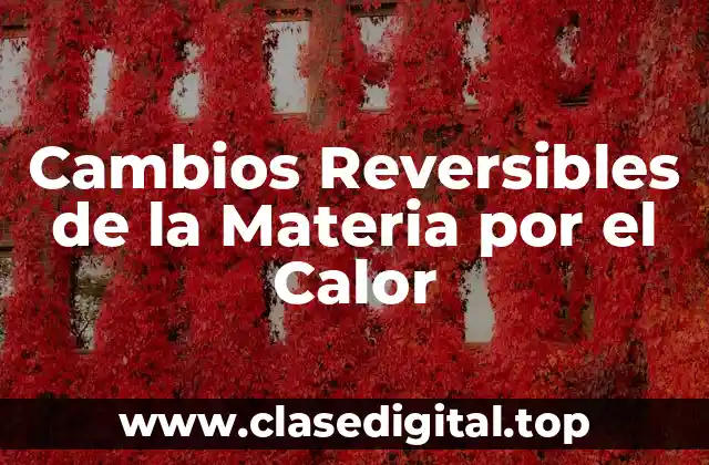 Cambios Reversibles de la Materia por el Calor
