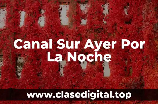 Canal Sur Ayer Por La Noche