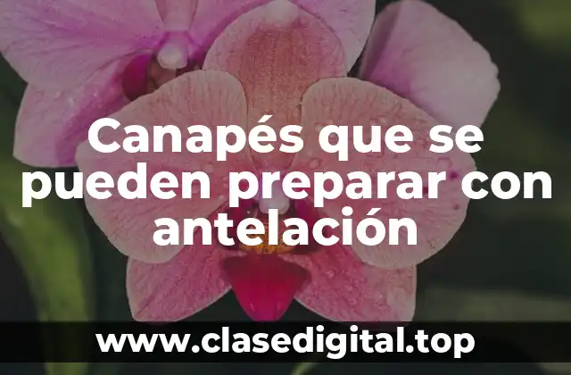 Canapés que se pueden preparar con antelación