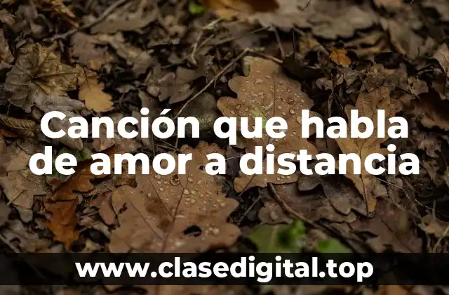 Canción que habla de amor a distancia